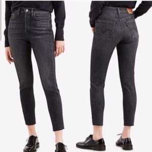Levi’s black high rise button fly jeans